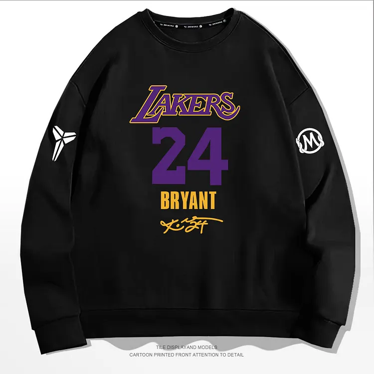 In Memory of Kobe Hoodie Kobe Purple 24 Signature Commemorative round Neck Sweater Loose Casual
