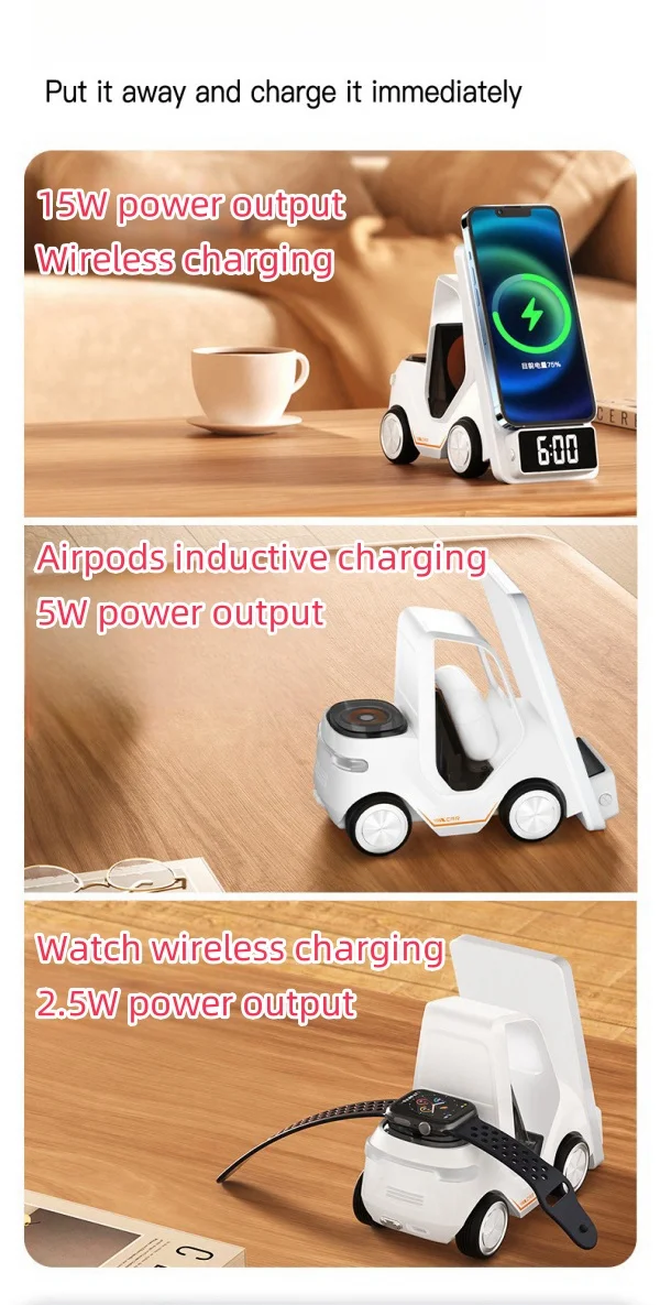 15W 3-in-1 Wireless Charger Stand