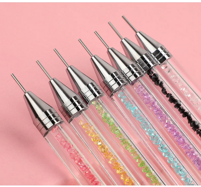 Dual Heads Acrylic Dotting Wax Pen Point Drill Picker Nail Art Studs Dotter
