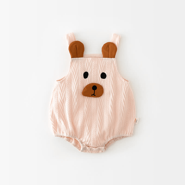 Baby Beige Bear Strap Bodysuit
