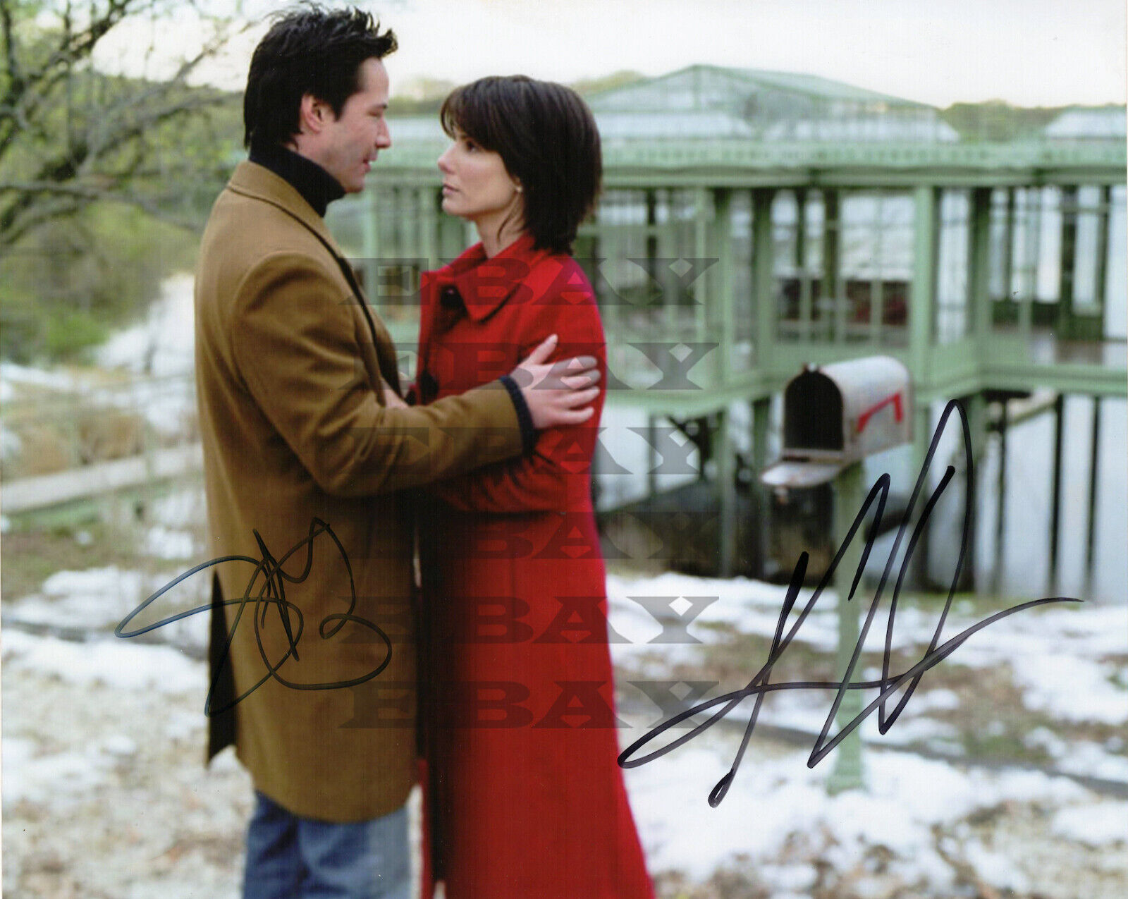 Keanu Reeves & Sandra Bullock Autographed Signed 8x10 Photo Poster painting Reprint