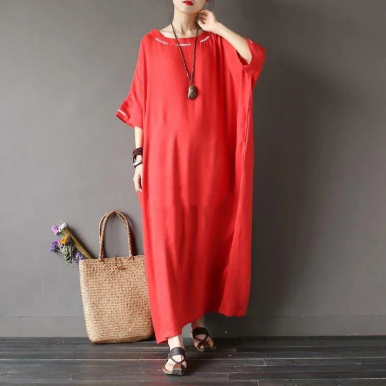 Bohemian embroidery linen summer dress Fashion Ideas red Dresses
