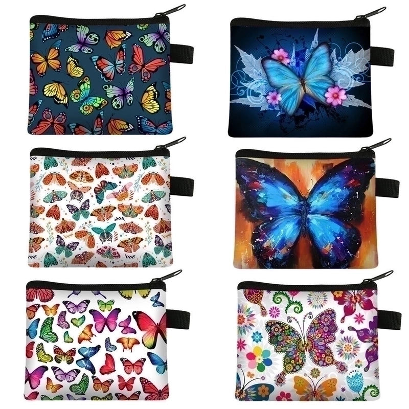 Women's Butterfly Polyester Zipper Coin Purses