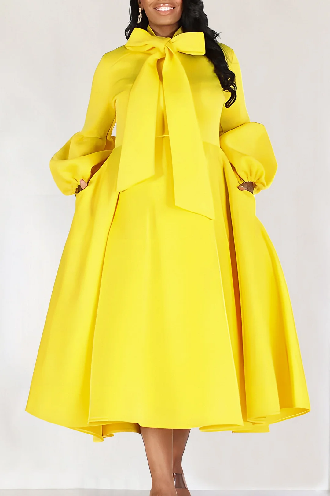 Bubble Sleeve Strappy Big Skirt Dress