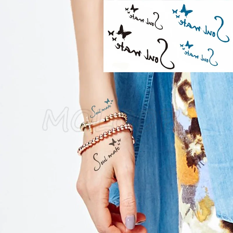 Water Transfer Tattoo Heart-shaped Lifeline Tattoo Body Art Waterproof Temporary Fake Flash Tattoo for Man Woman Kid 10.5*6cm