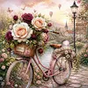 Luxury AB Velvet Diamond Painting Kit - Rose Bicycle