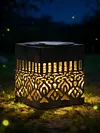 Solar Powered Deck Step Stair Lights Mandalas Theme Waterproof Fence Light Decorative Mandalas Lights for Garden Post Patio Backyard Yard Decor