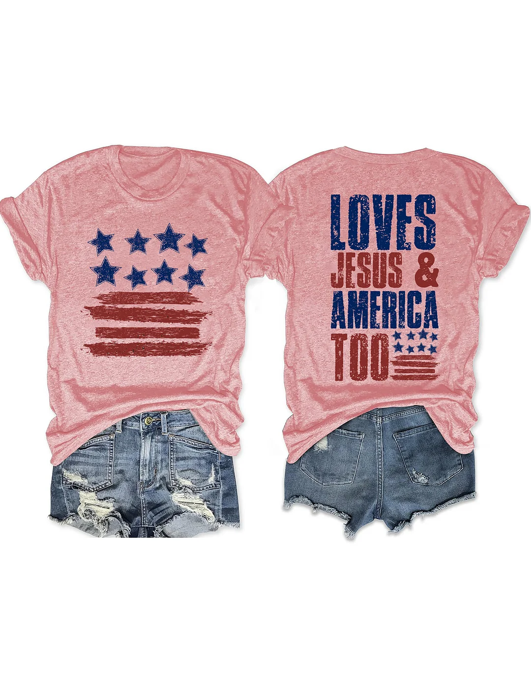 Loves Jesus And America Too T-Shirt