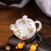 Windproof Pink Flame Blue And White Porcelain Handle Teapot Lighter Decompression Rotation