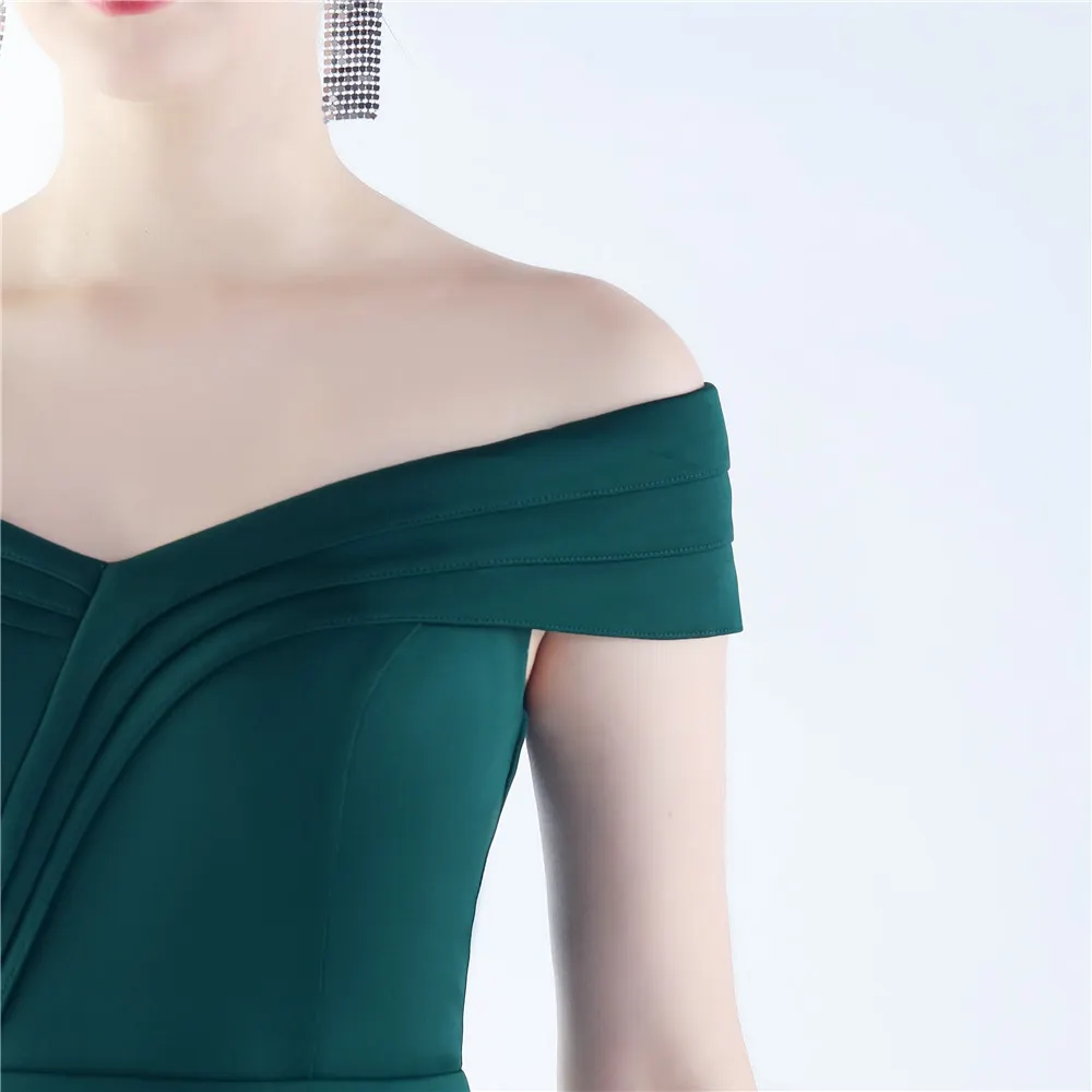 Classic Satin Off Shoulder Long Evening Dress - Elegant & Timeless - Ootddress