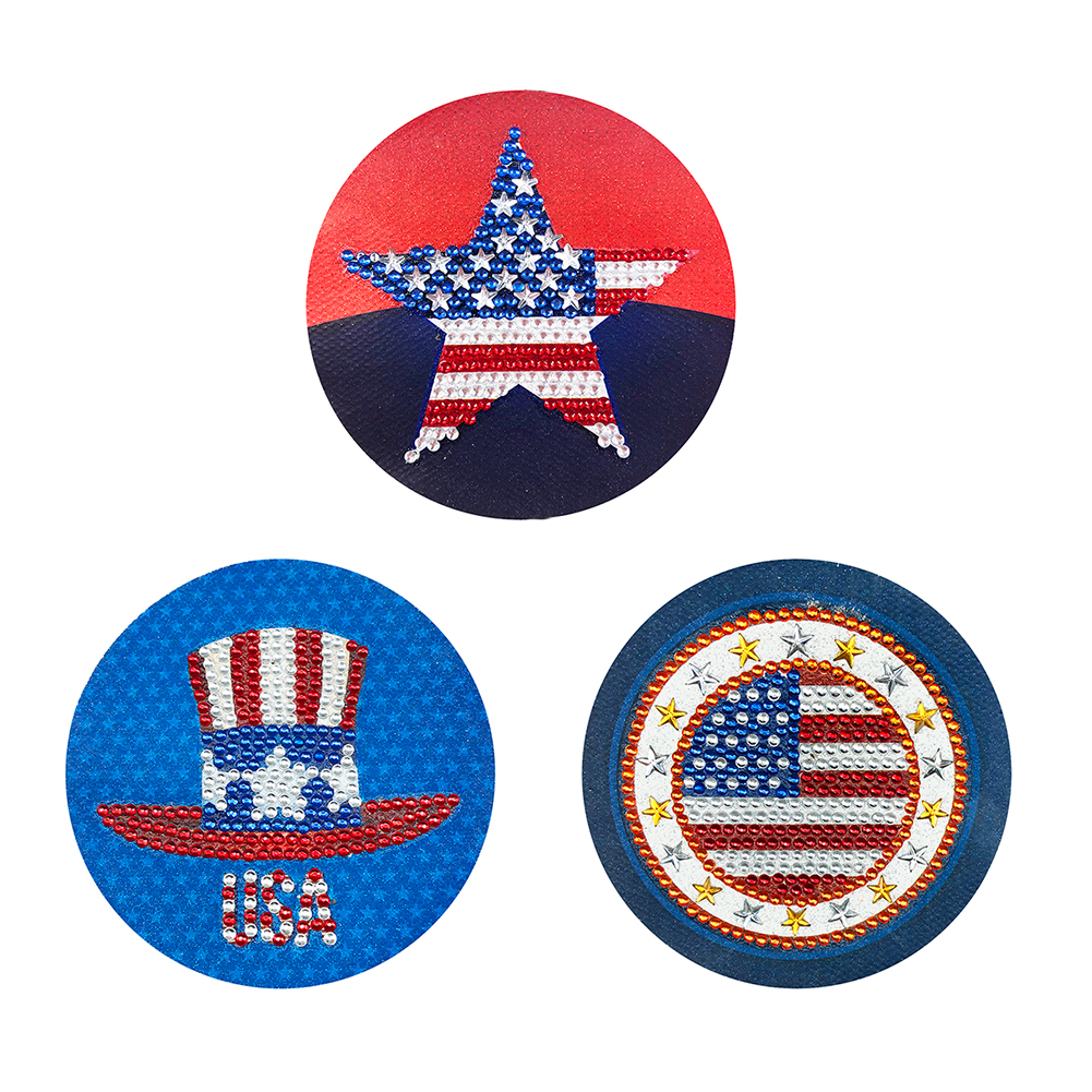 

3pcs American Flag - 5D DIY Craft Snapback Sticker, 501 Original