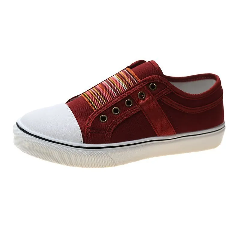2021 Vulcanize Shoes Women Trainers Canvas Low-cut Flat Shoes Casual Spring Autumn Sneakers Ladies Light Comfortable