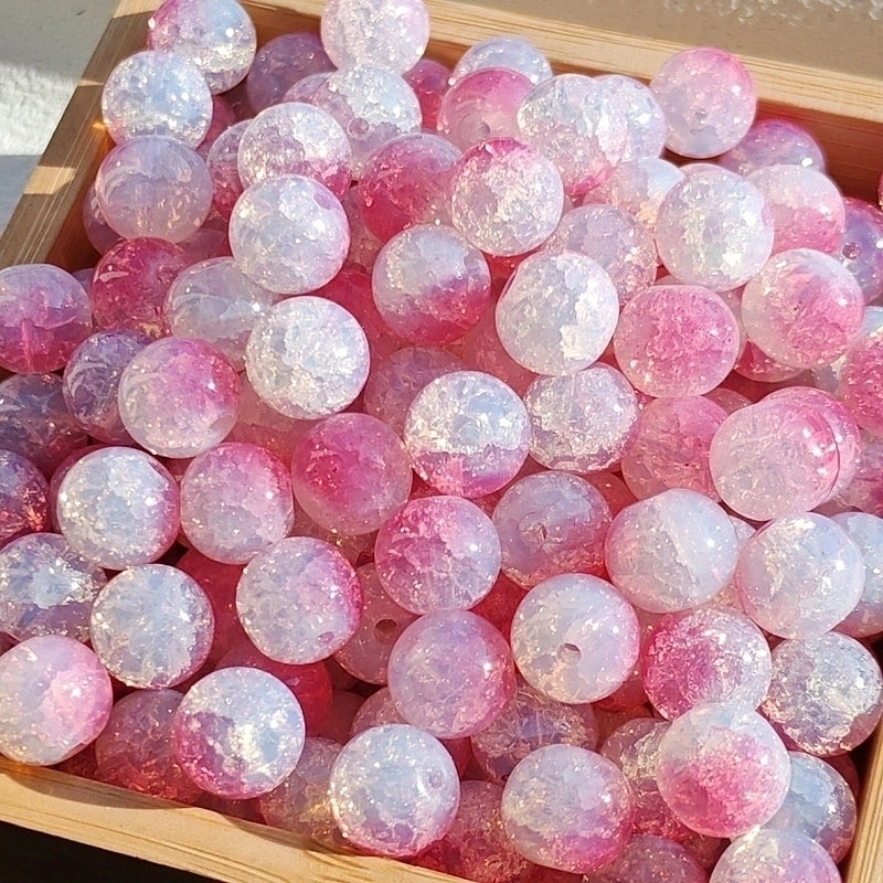 New 8/10mm Water Dyed Protein Jade Broken New Chinese Style Gold Sprinkling Glass Bead DIY Bracelet Ornament Straight Hole Beads Loose Beads