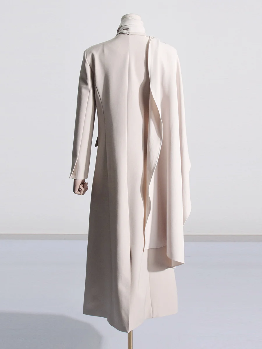 Toloer Toloer 2024 New Street Hipster Scarf Shawl Design Sense Long Slim Long Suit Jacket Female-Outfit Ideas