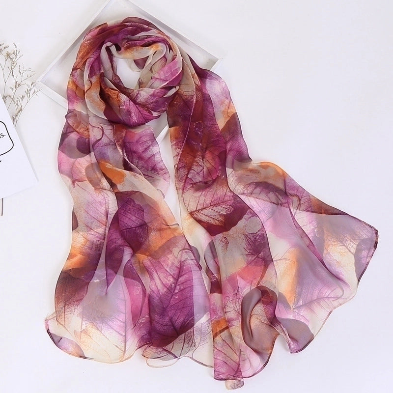 Women’s Sweet Flower Georgette Silk Scarves
