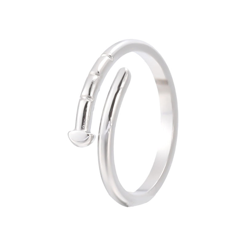 Women Minimalist Stripe Geometric Stainless Steel Electroplating Rings