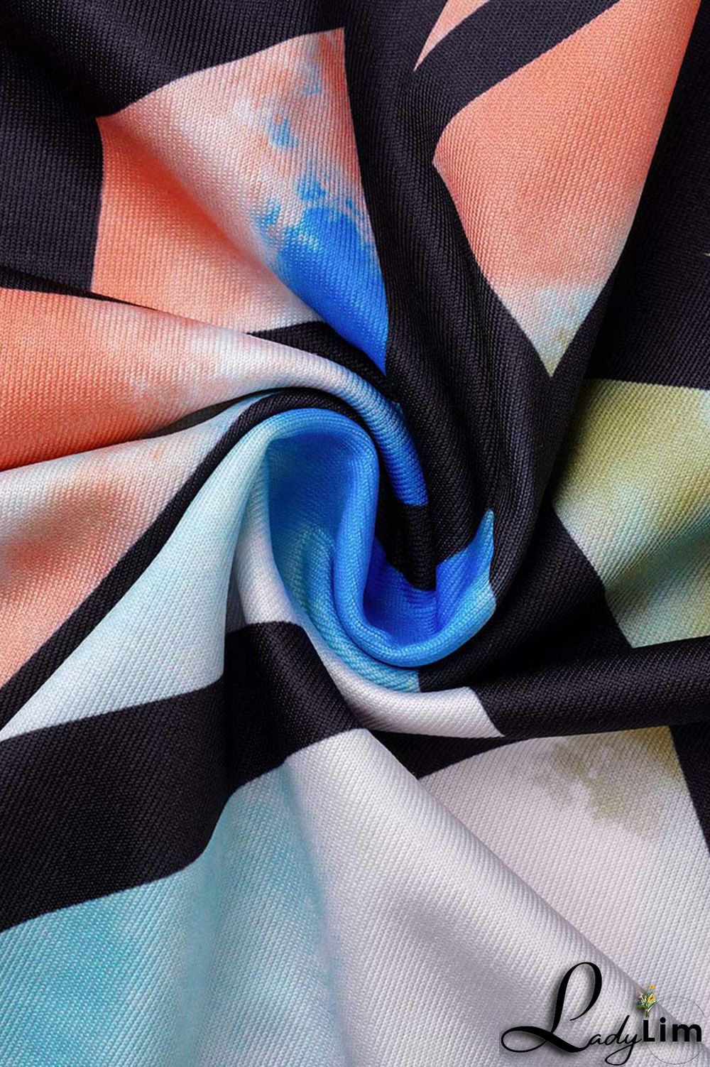 Blue Casual Print Split Joint Oblique Collar Plus Size Jumpsuits