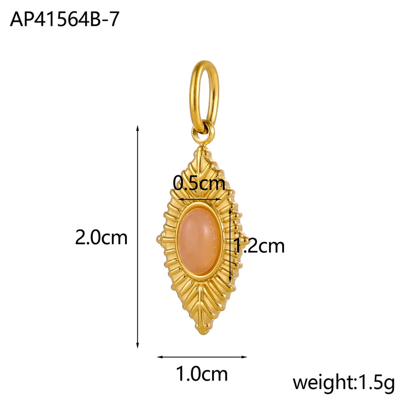 1 Piece 20 * 10mm 304 Stainless Steel Oval Pendant Jewelry Accessories