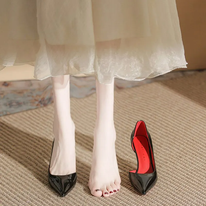 Breakj Breakj Women's Fine Heel On The Bed Of High-Heeled Shoes In The New Autumn Black Red Back 10 Cm Sexy Pointed Single Shoes In 2025