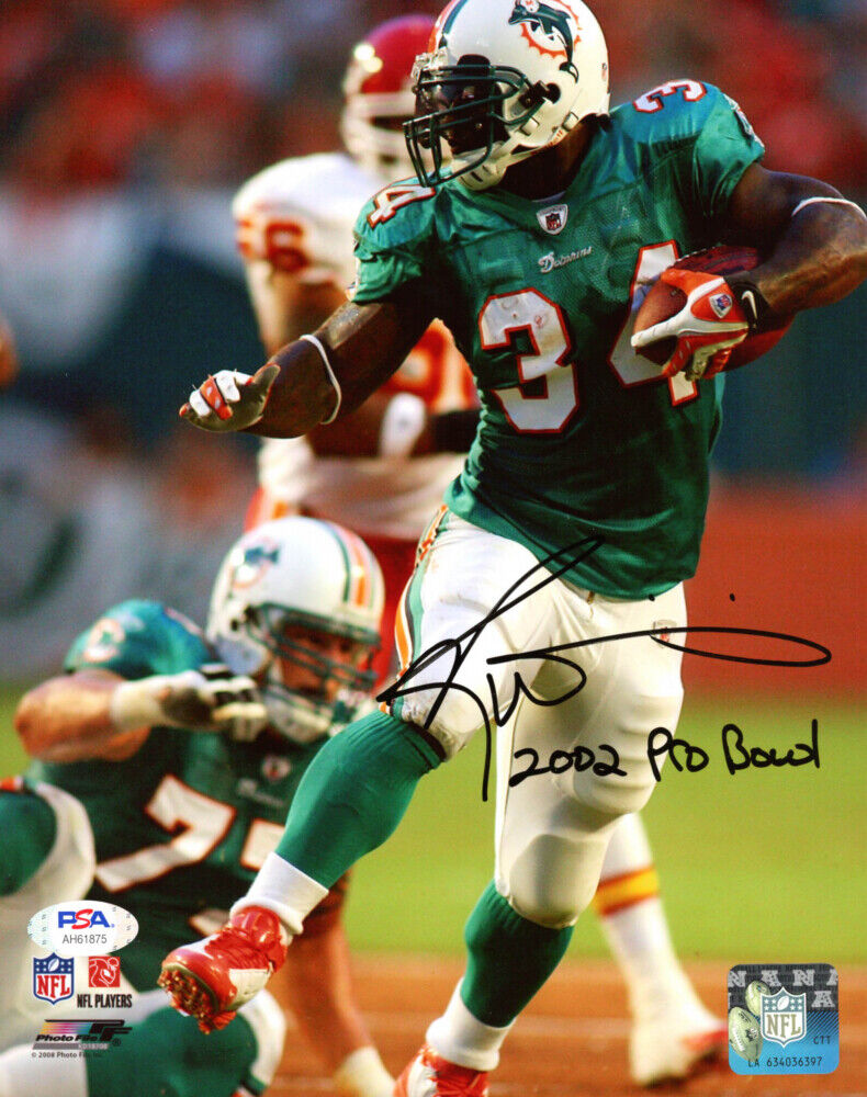 L@@K Ricky Williams Signed Miami Dolphins Football 8x10 Photo Poster painting PSA/DNA AUTHENTIC!