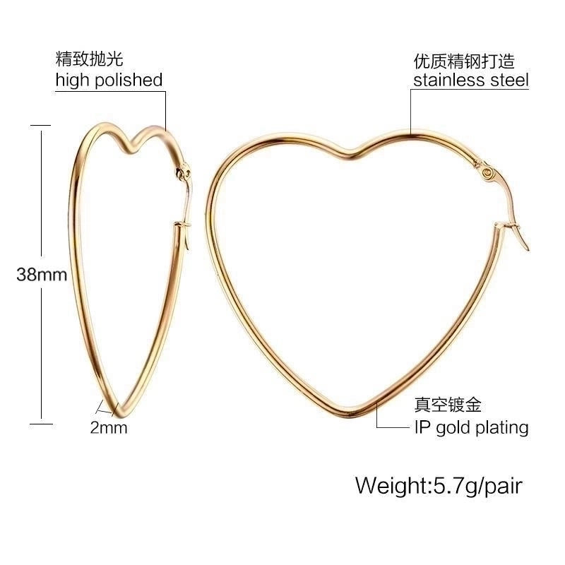 1 Pair Minimalist Square Star Heart Shape 201 Stainless Steel Stainless Steel Earrings
