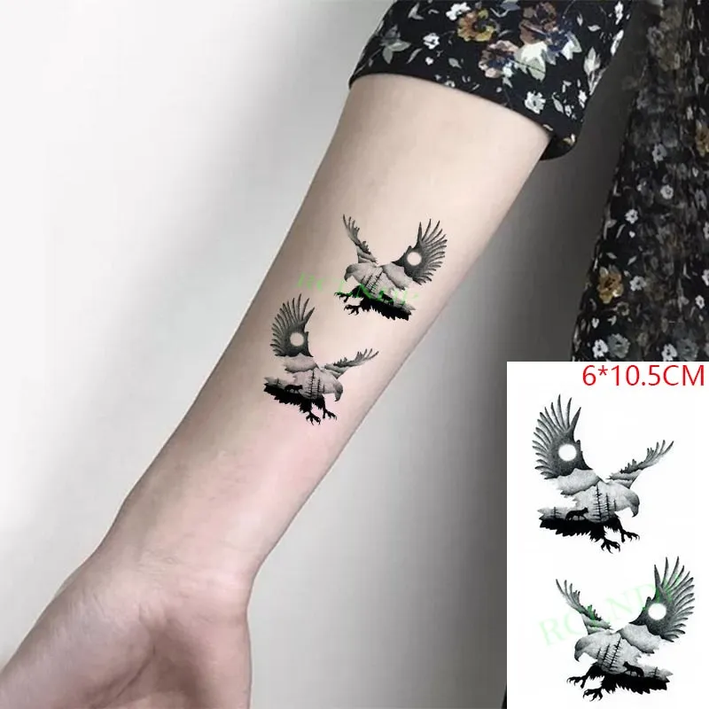 Waterproof Temporary Tattoo Sticker Animal Wolf Lion Eagle Tatto Flash Tatoo Hand Wrist Foot Arm Neck Fake Tattoos For Men Women