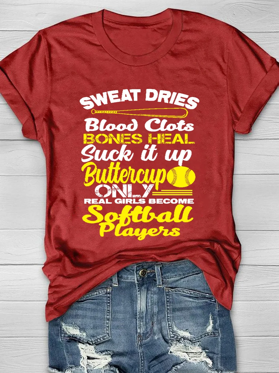 Only Real Girls Become Softball Players Short Sleeve T-Shirt
