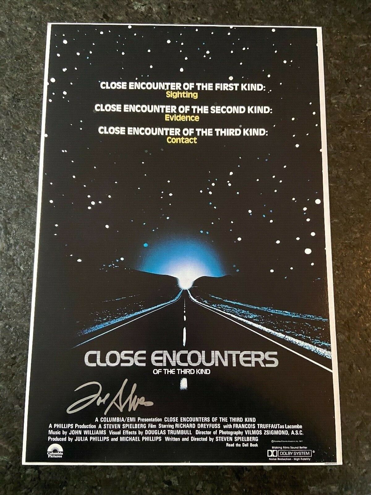 * JOE ALVES * signed 12x18 poster * CLOSE ENCOUNTERS OF THE THIRD KIND * COA * 4