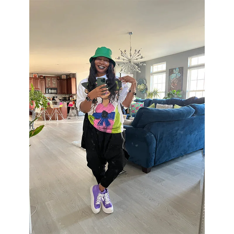 Brownm Half-sleeved Loose Hot Diamond Printed Dress Blouses