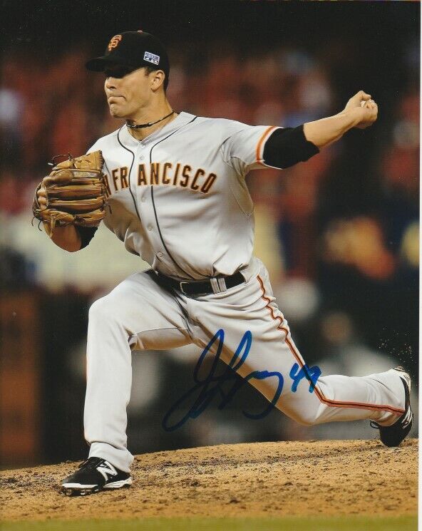 JAVIER LOPEZ SIGNED SAN FRANCISCO GIANTS PITCHER 8x10 Photo Poster painting #1 EXACT PROOF!