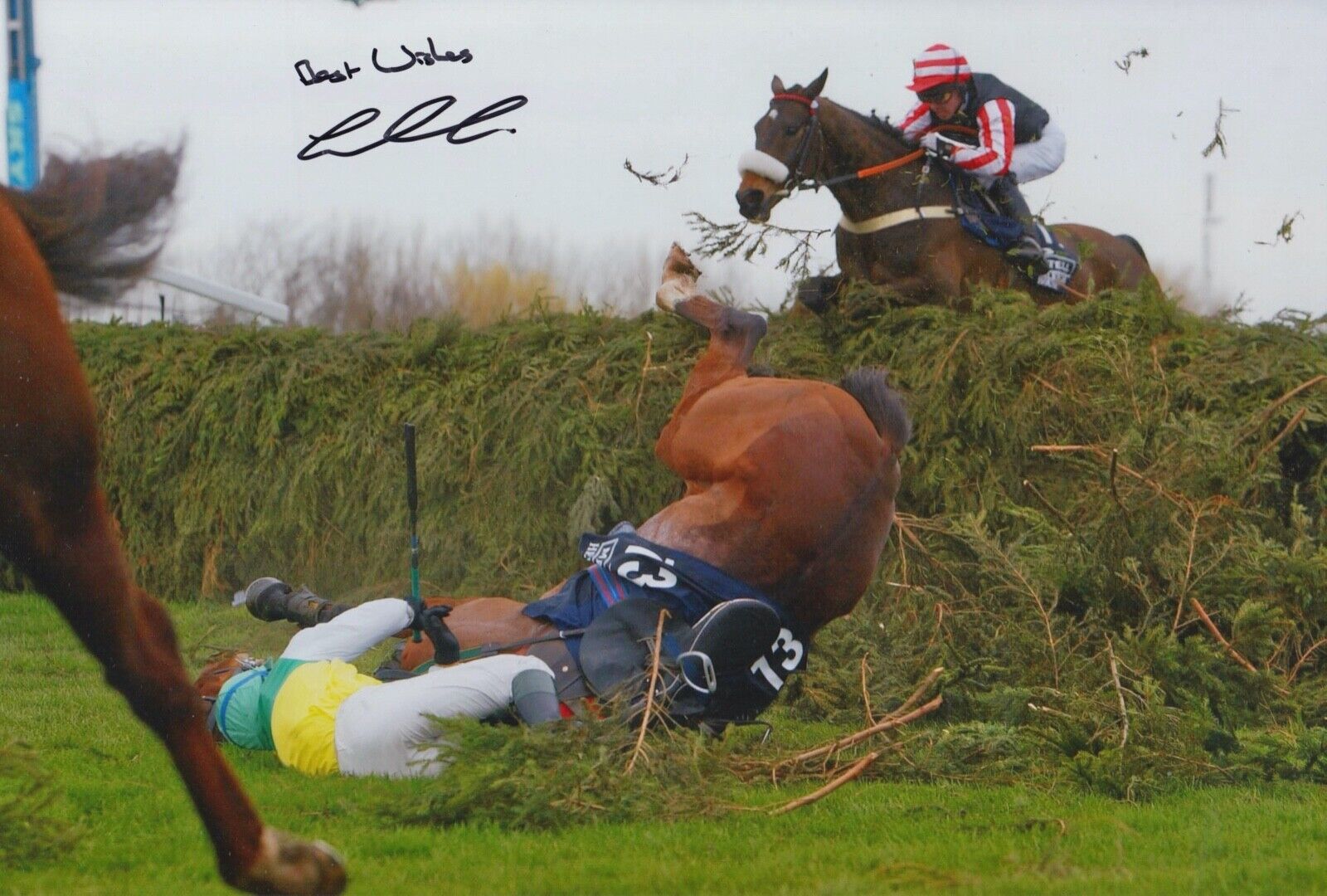 GRAHAM LEE HAND SIGNED 12X8 Photo Poster painting AMBERLEIGH HOUSE HORSE RACING AUTOGRAPH 3