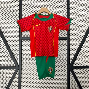 2004 Retro Portugal Home Football Shirt 1:1 Thai Quality Kids Size