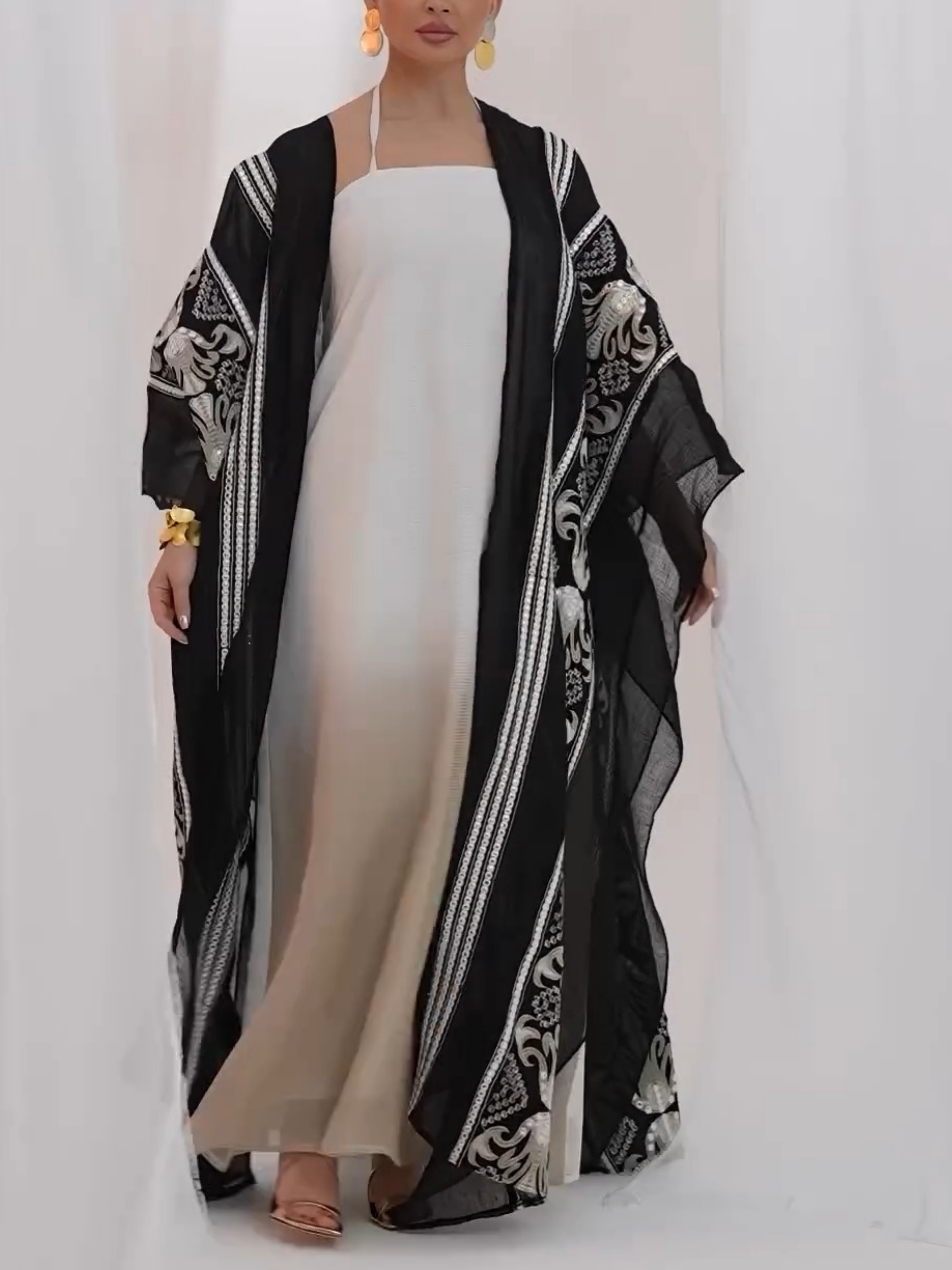 Elegant Loose Jacket and Strappy Gradient Dress Set | Oxredo Shop Ramadan Sale