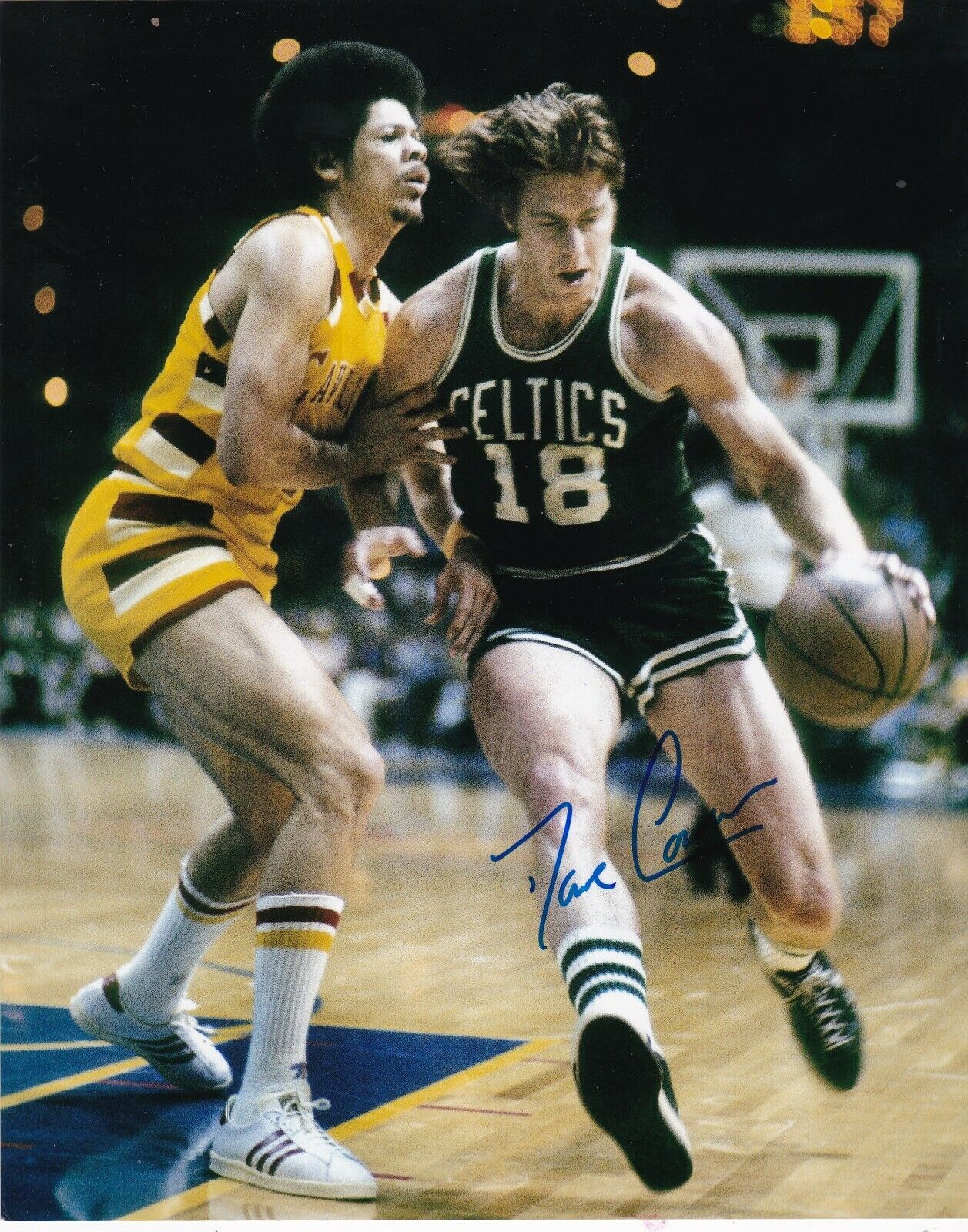 DAVE COWENS BOSTON CELTICS ACTION SIGNED 8x10