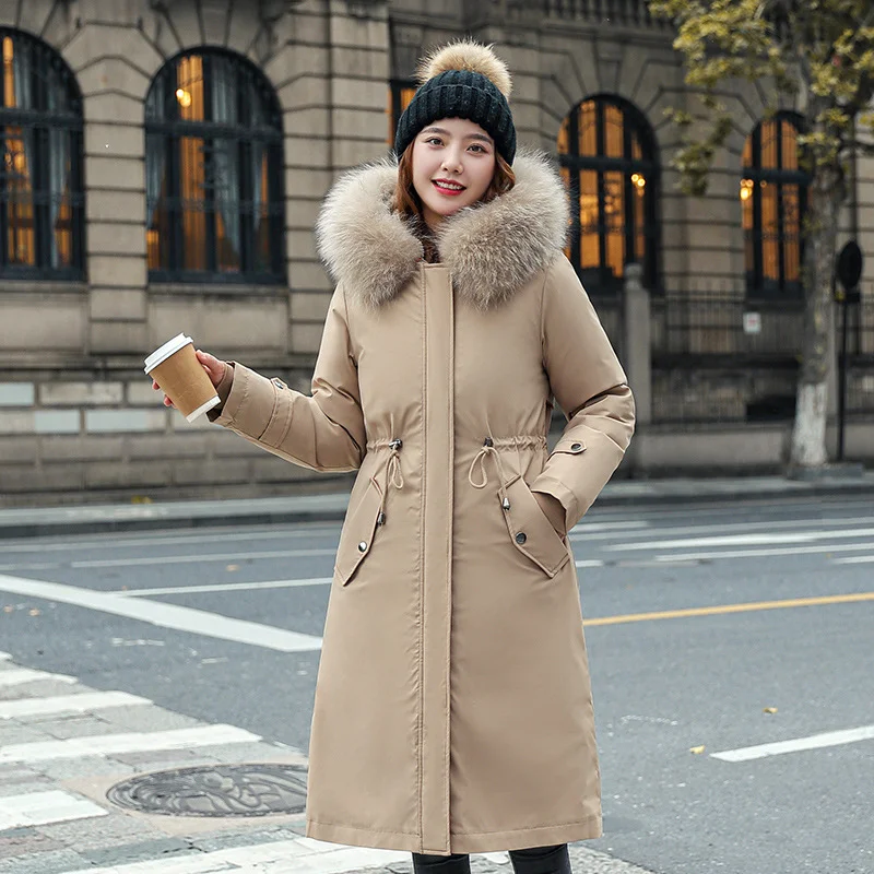 Toloer Long Two Wear Cotton Dress Korean Version Over The Knee Pie To Overcome The Slim Hair Collar And Velvet Padded Clothes Female 2023 Unloading Windbreaker-Outfit Ideas