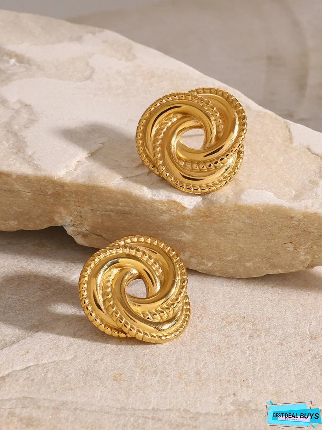 Stainless Steel Volution Stud Earrings