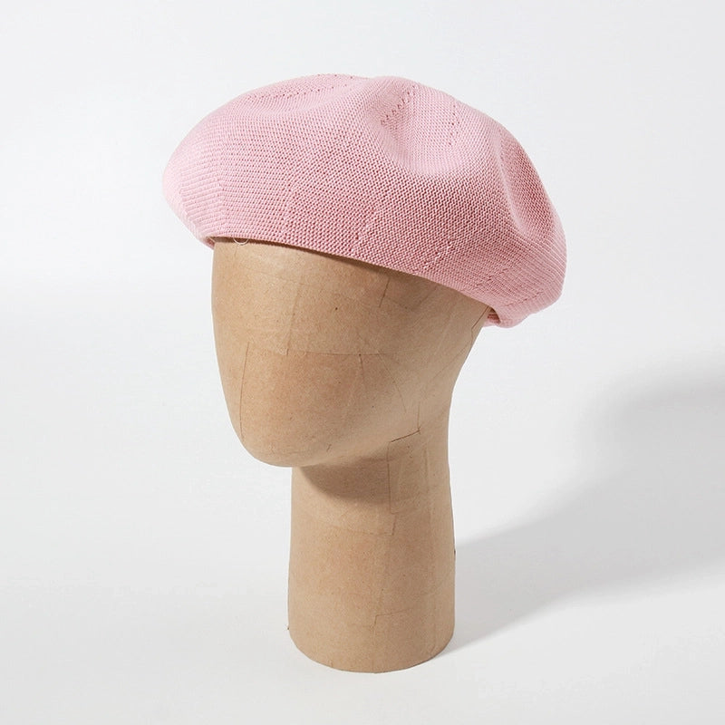 Women’s Retro Solid Color Flat Eaves Beret Hat