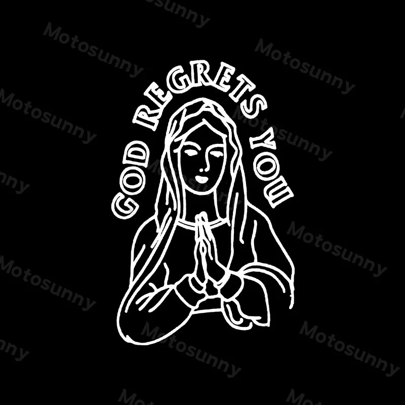 Motosunny God Regrets You Praying Nun Graphic Black Print T Shirt