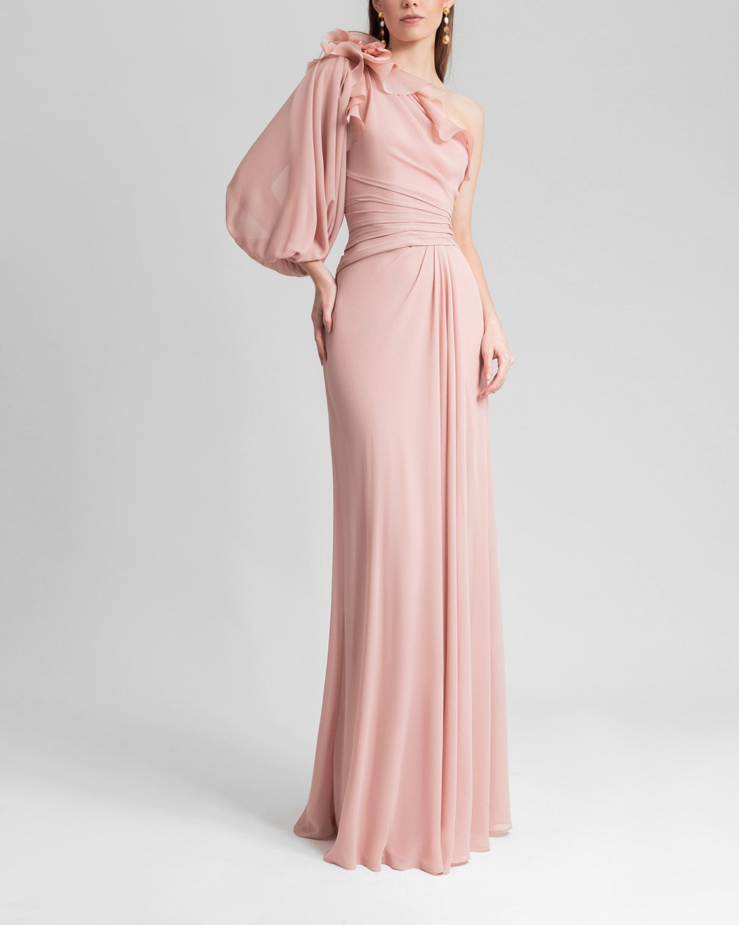 One Shoulder With Draping Dress