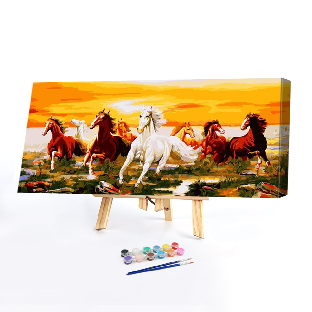 

80*40CM - Paint By Numbers - Galloping Horse (Big Size), 501 Original