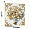 (25x25cm)DIY Pearl Painting Flower Framed Handmade Pearl Material Art Kit Living Room Decor