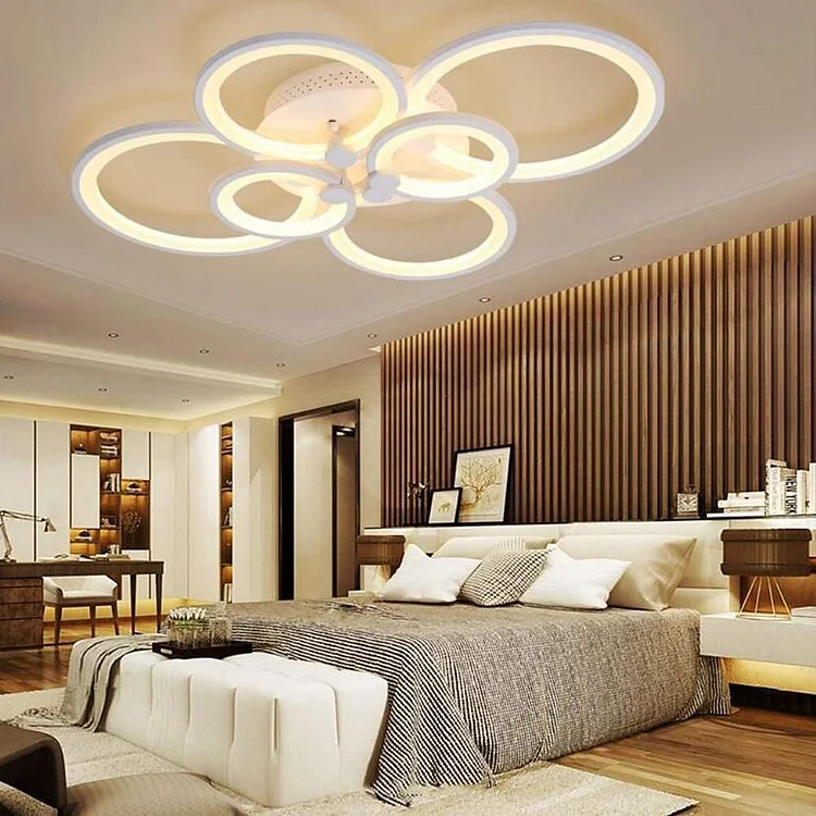 Multi Circles Dimmable LED Modern Ceiling Lights Flush Mount Lighting - Appledas