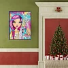 Diamond Painting-DIY Full Round Drill Girl with Purple Red Hair(40x50cm)