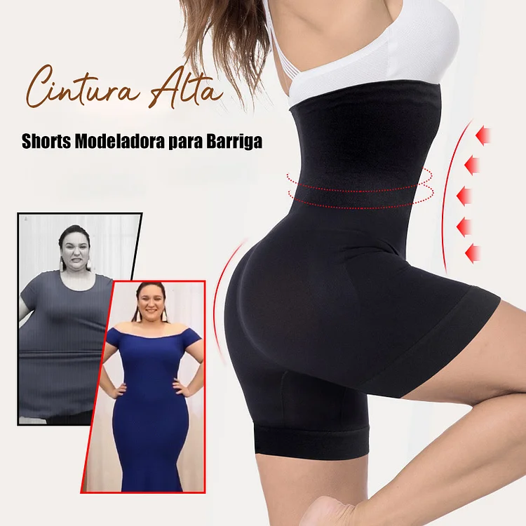 Shorts de Cintura Alta para Barriga