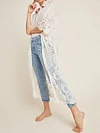 Half-Sleeve Embroidered See-Through Cardigan Cover-Up Swimwear