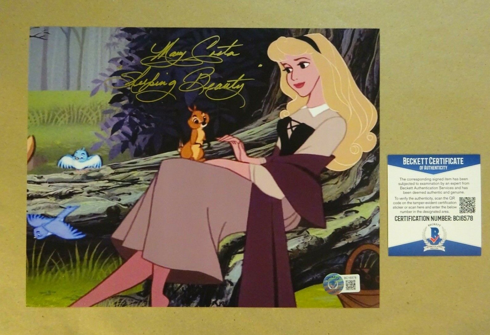 Autographed MARY COSTA Signed 8x10 Disney SLEEPING BEAUTY Photo Poster painting BECKETT BAS COA