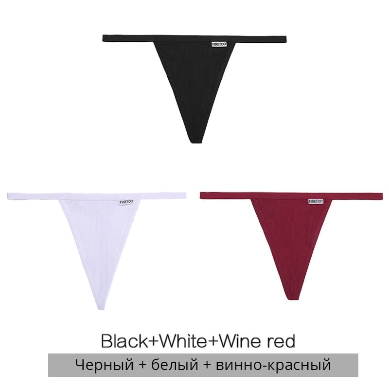 FINETOO 3/4Pcs Women Cotton Thongs Panties Sexy G-string Underpants M-XL Girls Low-rise T-back Underwear Female Lingerie 2021