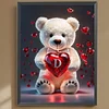 Diamond Painting -DIY Full Square Drill Heart Bear Letter D(35x45cm)