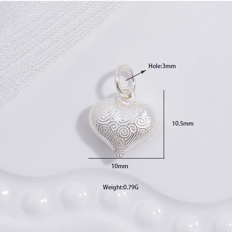 1 Piece 925 Sterling Silver Heart Shape Pendant