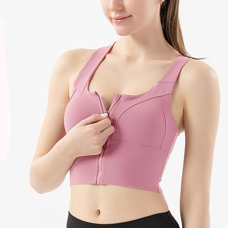  thdmladies Multicolor Front Zipper Sports Bra thedmladies